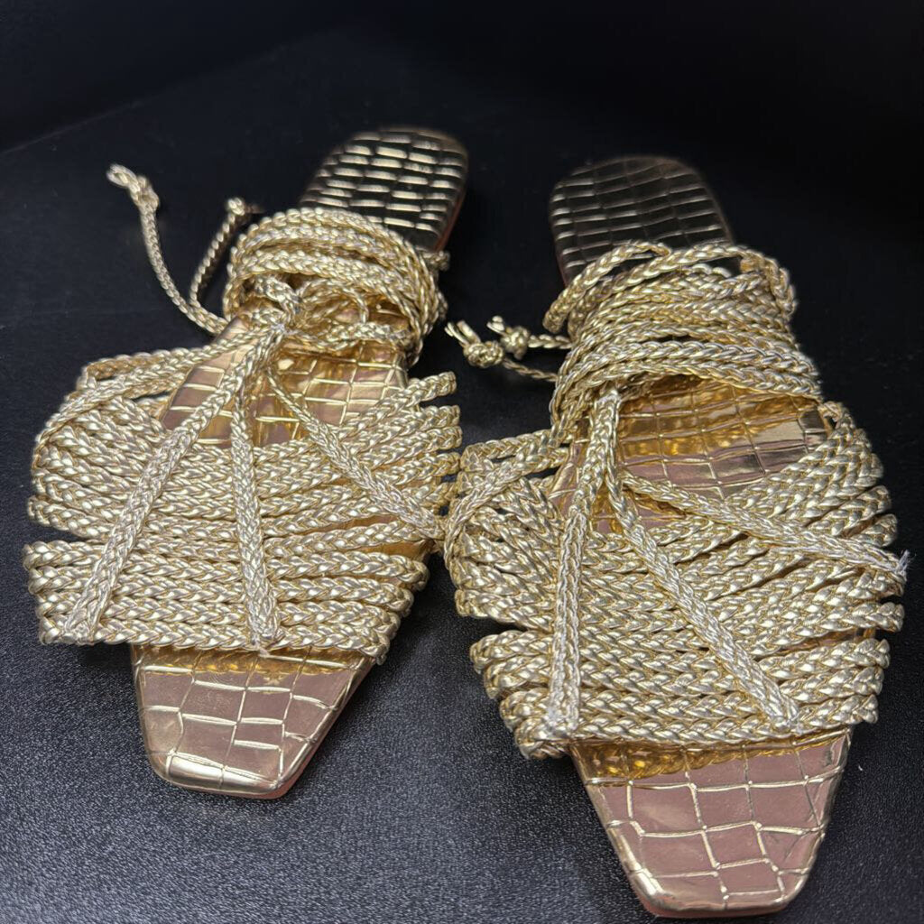 43/11 Square Woven Gladiator flat sandal