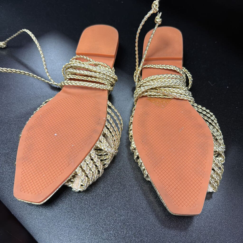 43/11 Square Woven Gladiator flat sandal