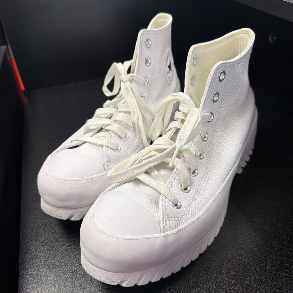 10 Converse Leather Hi Top Chunky Platform Lace Up Sneaker