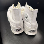 10 Converse Leather Hi Top Chunky Platform Lace Up Sneaker