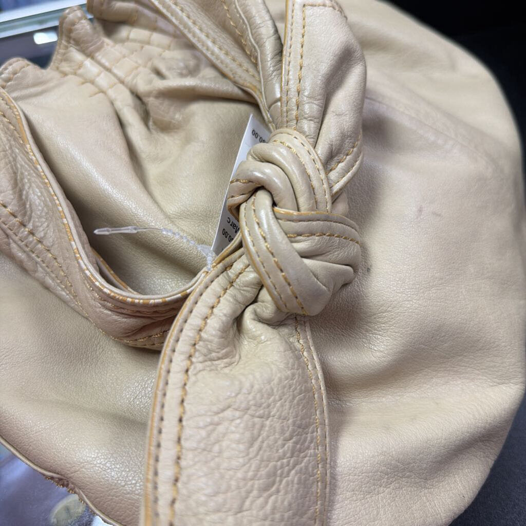 Marc Jacobs Cream Leather Hobo 4 petal Flower Appliqué
