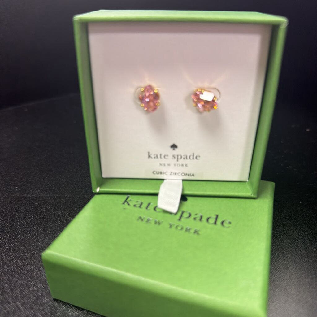 Kate Spade Gold Tone Pink Stone
