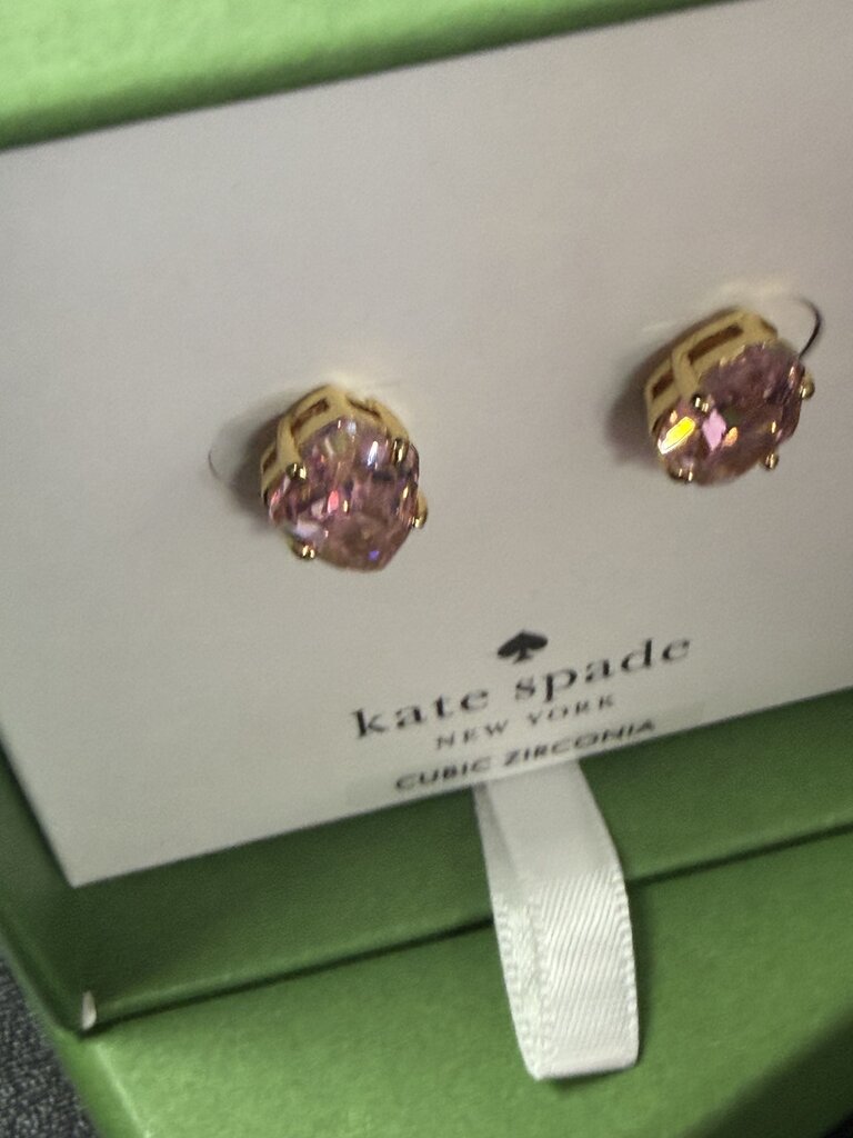 Kate Spade Gold Tone Pink Stone