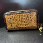 Brahmin Ady Wallet Animal Hair Croco Double Zip Wallet Wrist