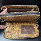 Brahmin Ady Wallet Animal Hair Croco Double Zip Wallet Wrist