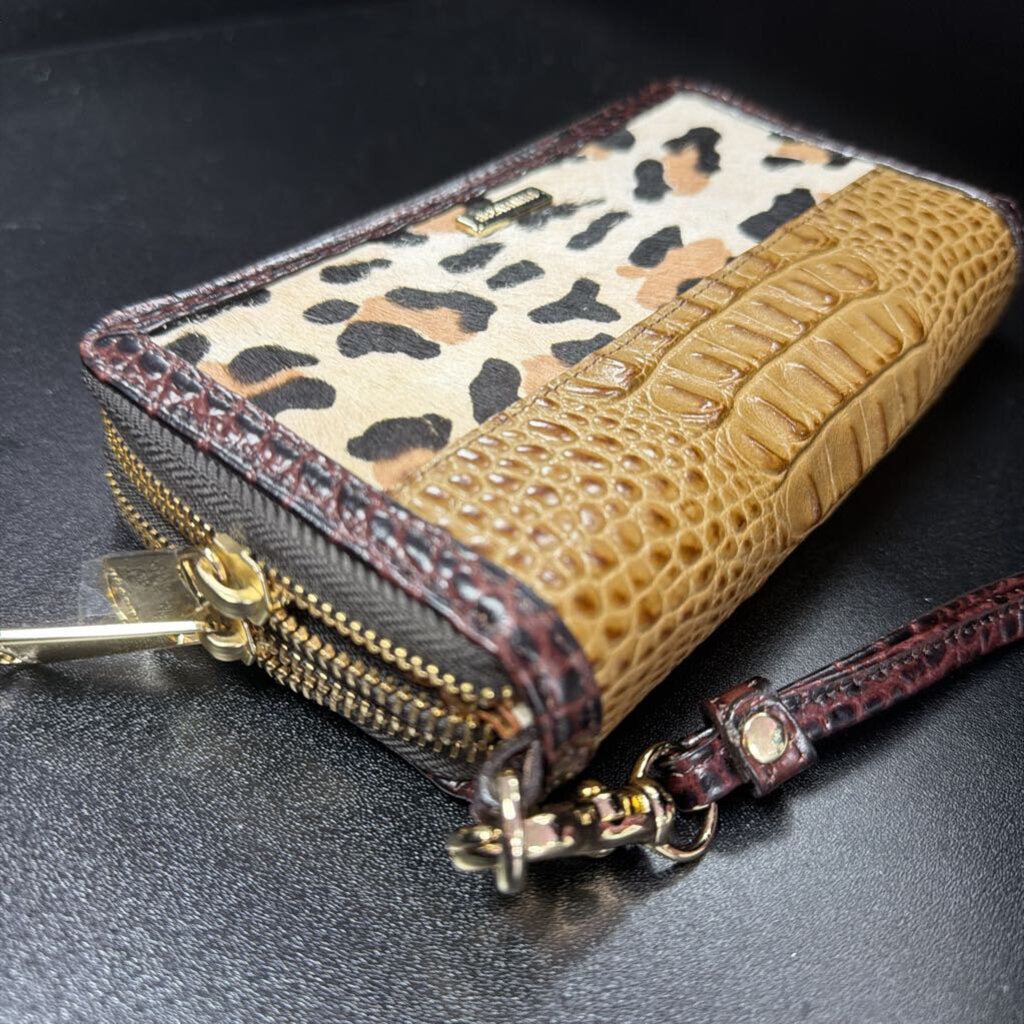 Brahmin Ady Wallet Animal Hair Croco Double Zip Wallet Wrist