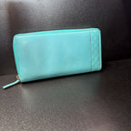 Gucci Wallet GG Microguccissima Monogram Along Top Edge Bit Darker Than Tiffany Blue