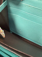 Gucci Wallet GG Microguccissima Monogram Along Top Edge Bit Darker Than Tiffany Blue