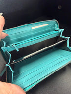 Gucci Wallet GG Microguccissima Monogram Along Top Edge Bit Darker Than Tiffany Blue