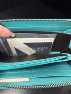 Gucci Wallet GG Microguccissima Monogram Along Top Edge Bit Darker Than Tiffany Blue