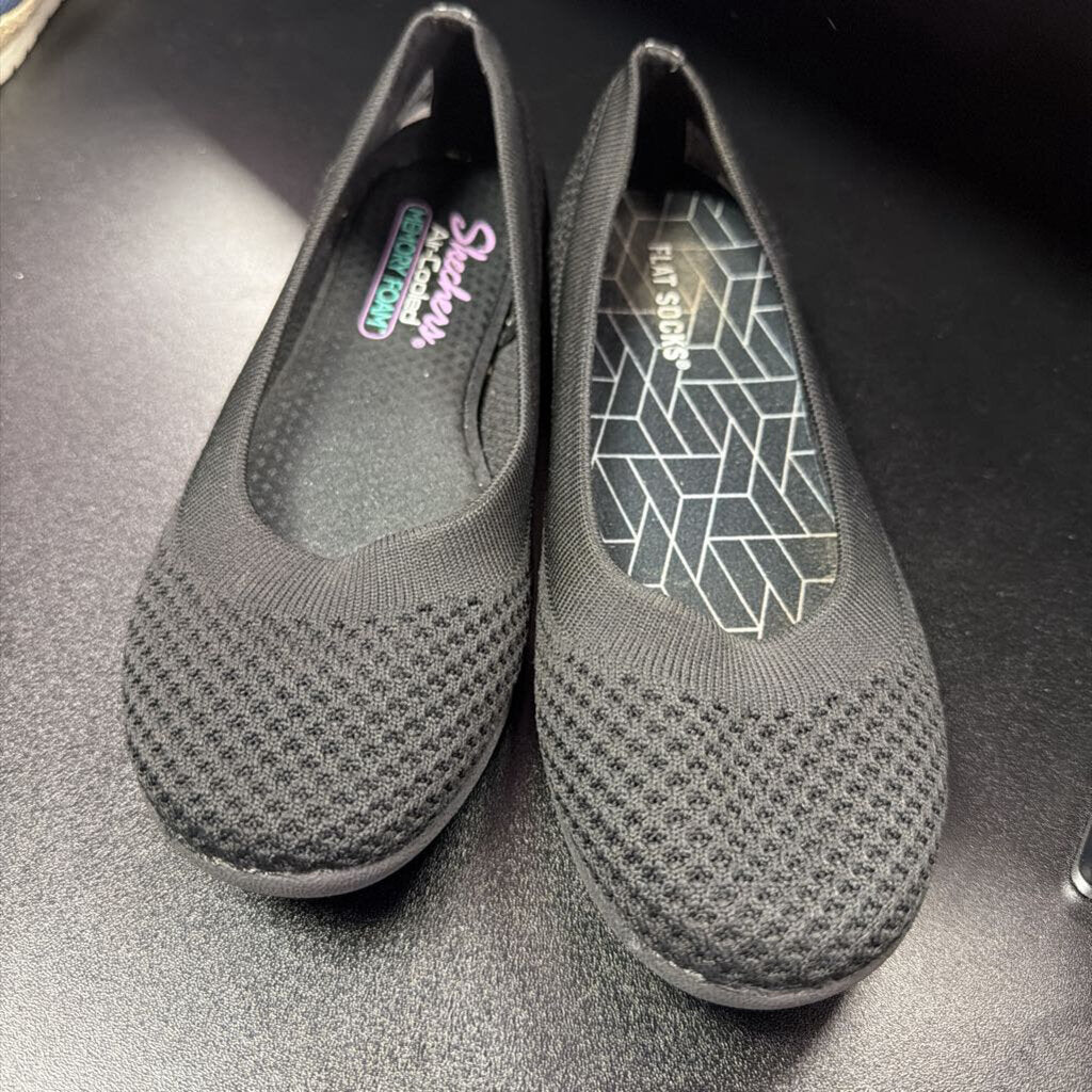 6.5 Sketchers Knit Cleo Sport Flat Slide On