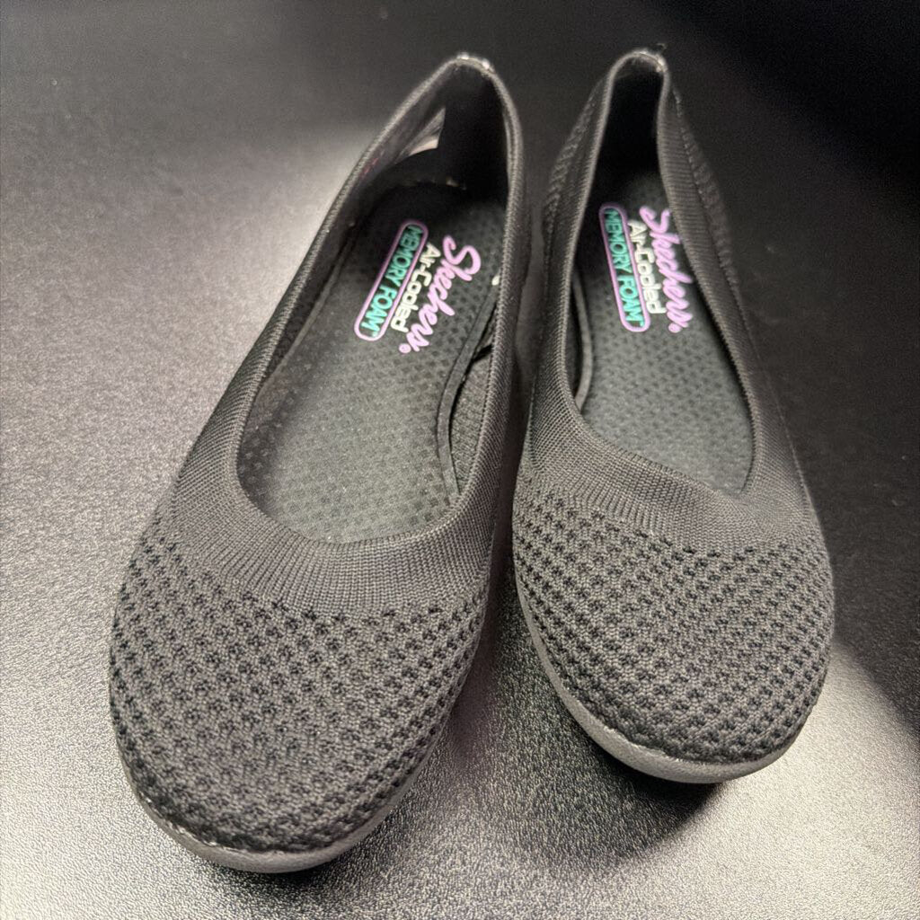 6.5 Sketchers Knit Cleo Sport Memory Foam Flats