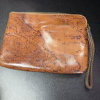 Patricia Nash Wristlet Cassini Leather Signature Map Print
