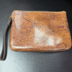 Patricia Nash Wristlet Cassini Leather Signature Map Print