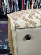 Coach Field Tote 40 Horse & Carriage Motiff In Cream