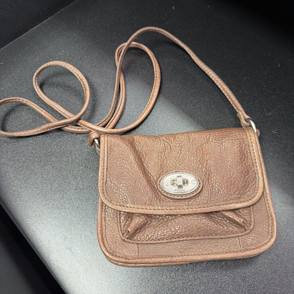 Fossil VTG Leather Flap Turnlock Crossbody