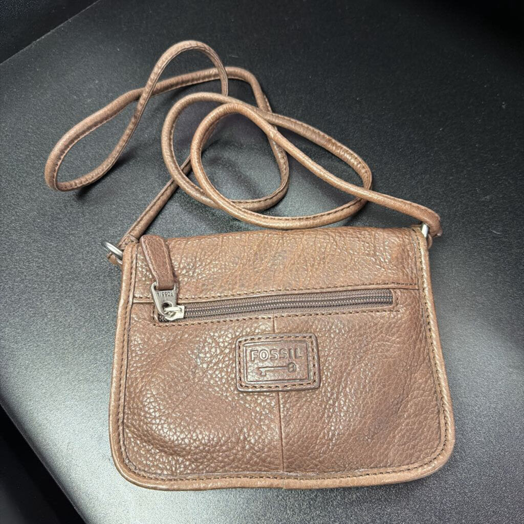 Fossil VTG Leather Flap Turnlock Crossbody