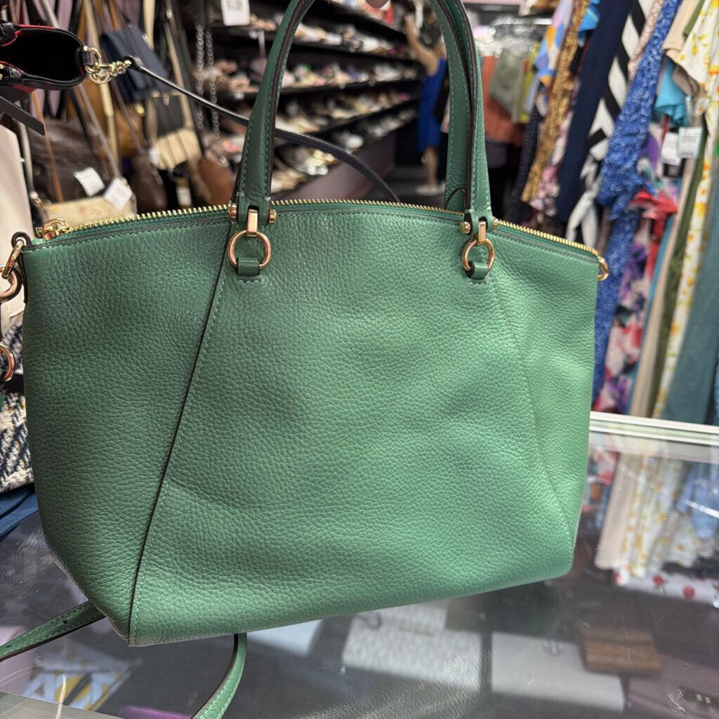 Coach Prairie Satchel Pebbled Leather Gold HW