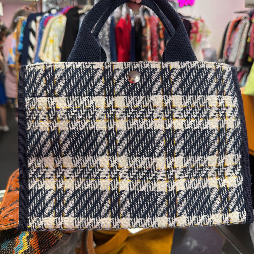 Good Luck Canvas Plaid Tote Bag Crossbody