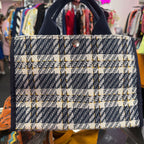 Good Luck Canvas Plaid Tote Bag Crossbody