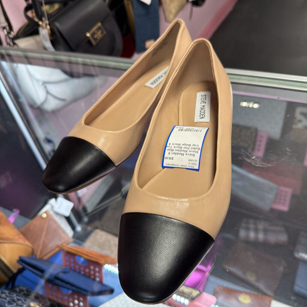 9 Steve Madden Blair Ballet Flat Black Toe Cap