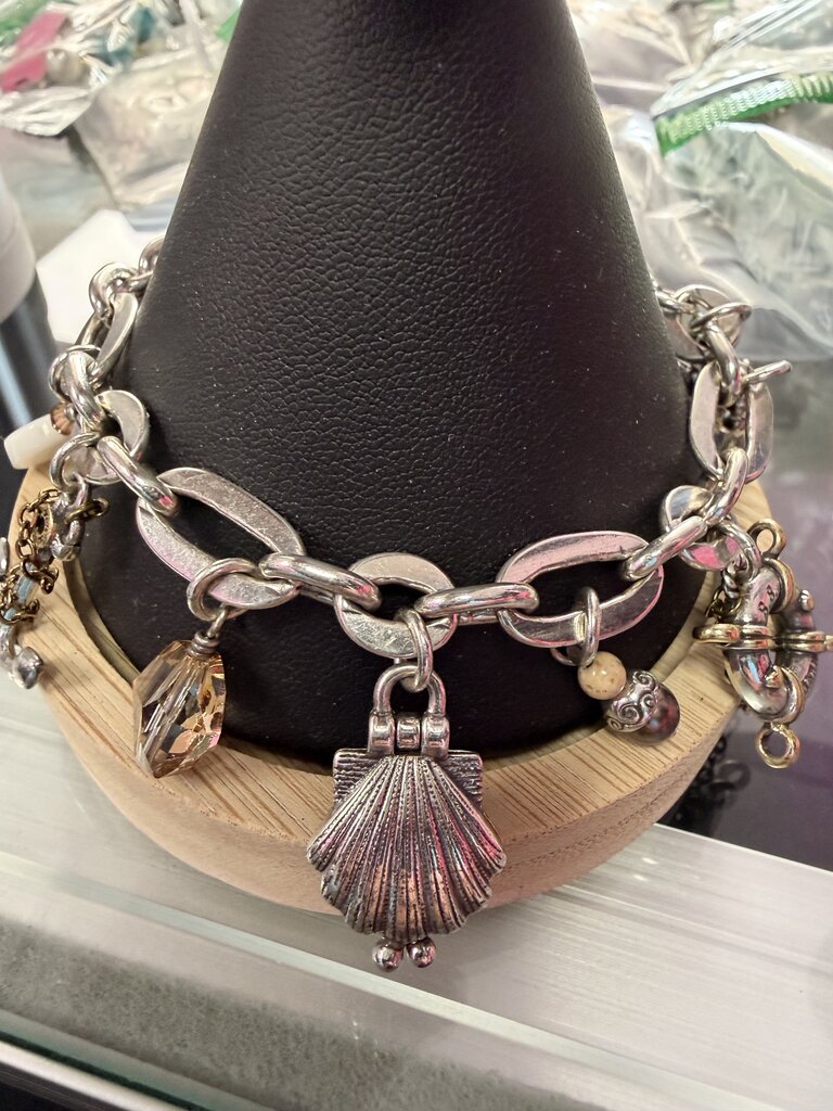 Brighton Nantucket Starfish Shell Anchor Charm Bracelet