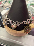 Brighton Nantucket Starfish Shell Anchor Charm Bracelet