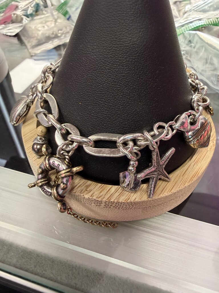 Brighton Nantucket Starfish Shell Anchor Charm Bracelet