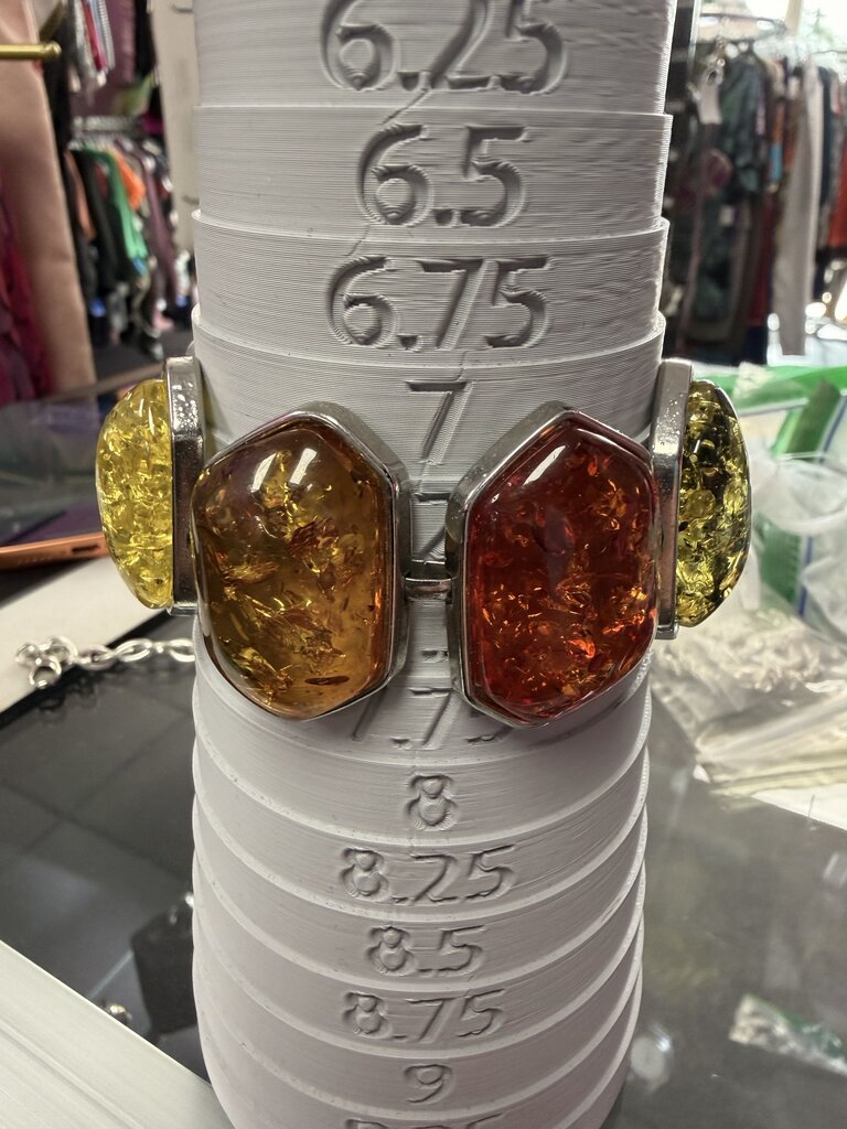 Large Gemstone Multi Color Toggle Bracelet
