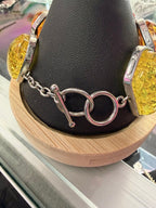 Large Gemstone Multi Color Toggle Bracelet