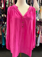 LG Lilly Pulitzer Elsa Silk Blouse Vibrant Solid