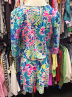 Sm Lilly Pulitzer S/S Madilyn Romper Wrap Style Vibrant Tye Look