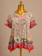 MD Johnny Was The Janie Favorite S/S Crew Neck Swing Tee Multi Floral