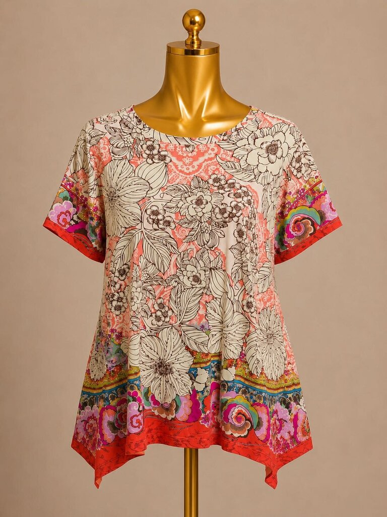 MD Johnny Was The Janie Favorite S/S Crew Neck Swing Tee Multi Floral