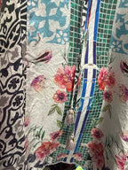MD Johnny Was Silk Tunic Vibrant Patchwork Geometric Floral Pattern