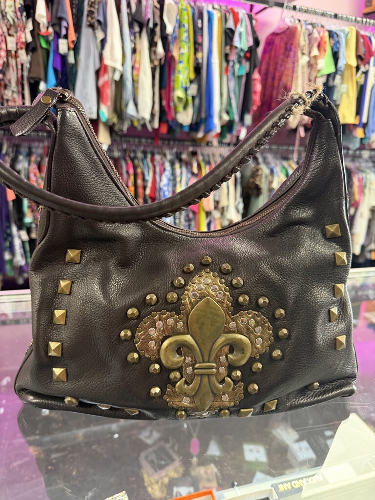 Ooh Ashley! Leather Bronze Fleur de Lis