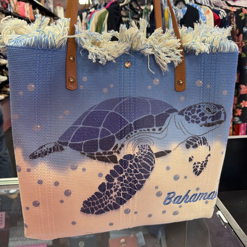 Corios Sea Turtle Tote Fringe Opening