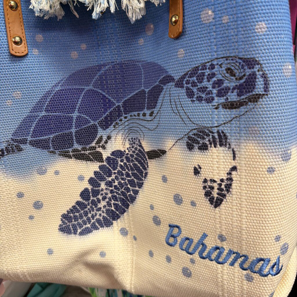 Corios Sea Turtle Tote Fringe Opening