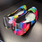 6.5 Angel Flex Floral Round Floral Satin Heel
