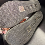 10 Michael Kors Bedford Monogram Platform Thong Silver logo Sandal