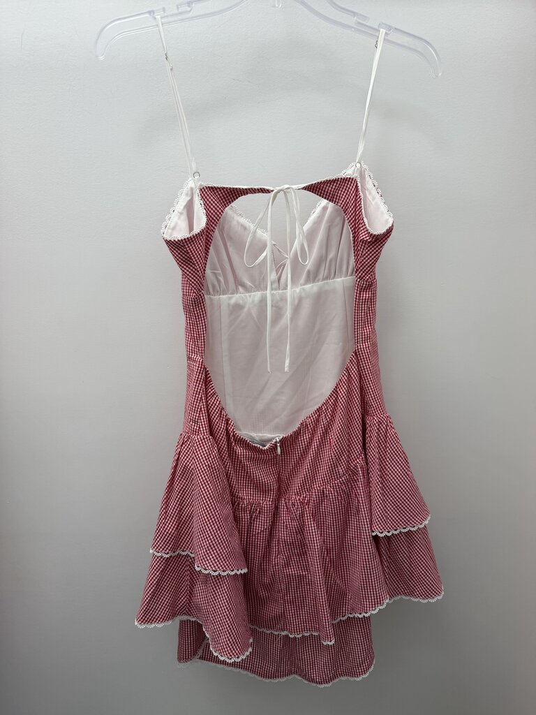 LG Sleeveless Plaid Layered Open Back Dress
