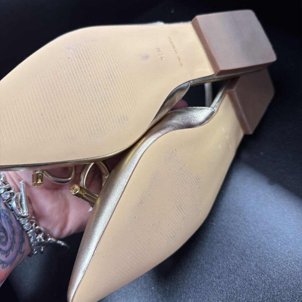9.5 Lilly Pulitzer Metallic Leather Bow Slingback Point Shoe