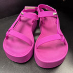 6 Melissa Sun Downtown Platform Sandal Velcro Ankle Strap