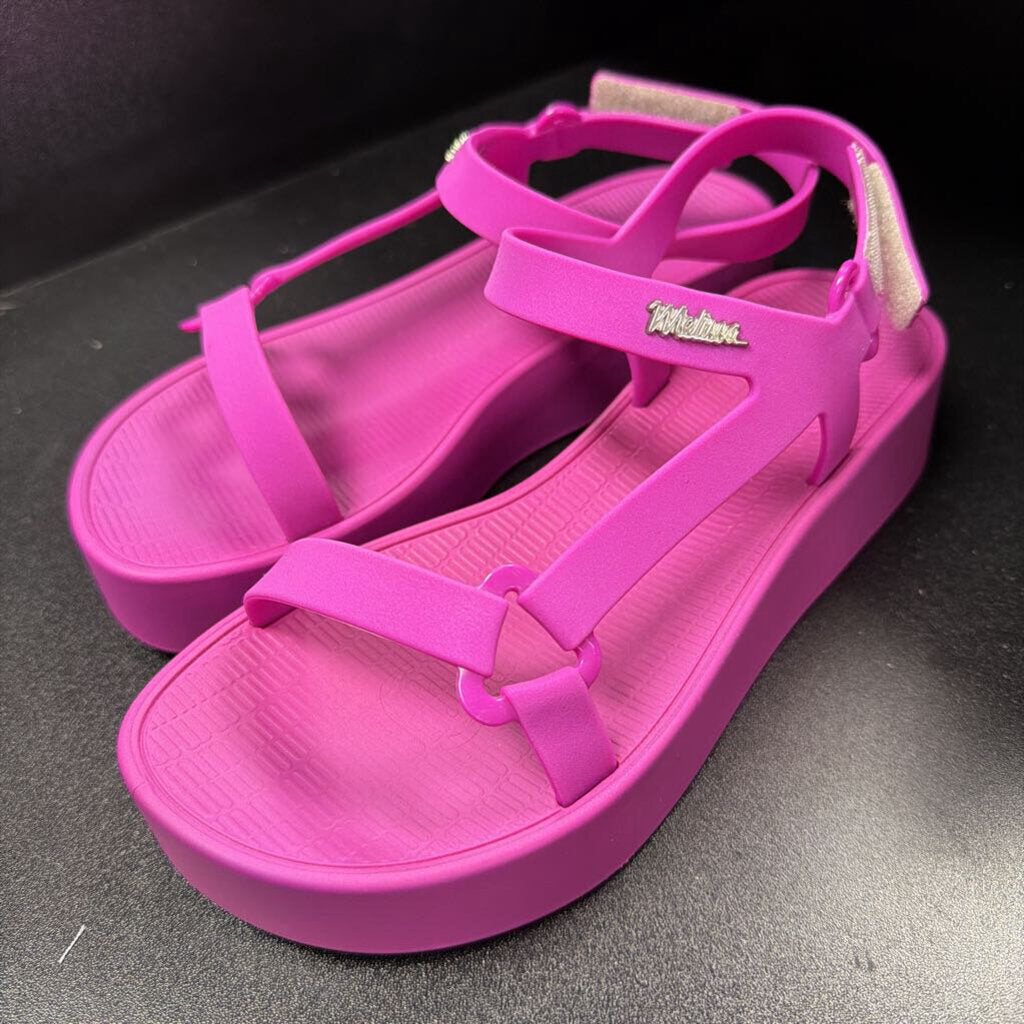 6 Melissa Sun Downtown Platform Sandal Velcro Ankle Strap