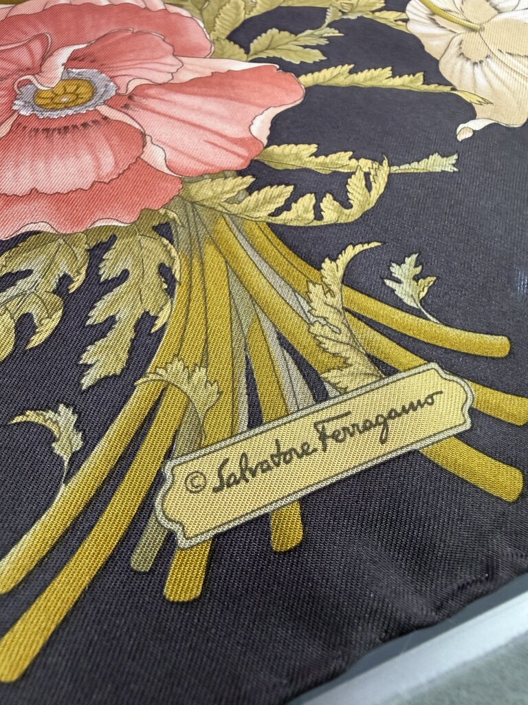 Savatore Ferragamo VTG floral silk scarf