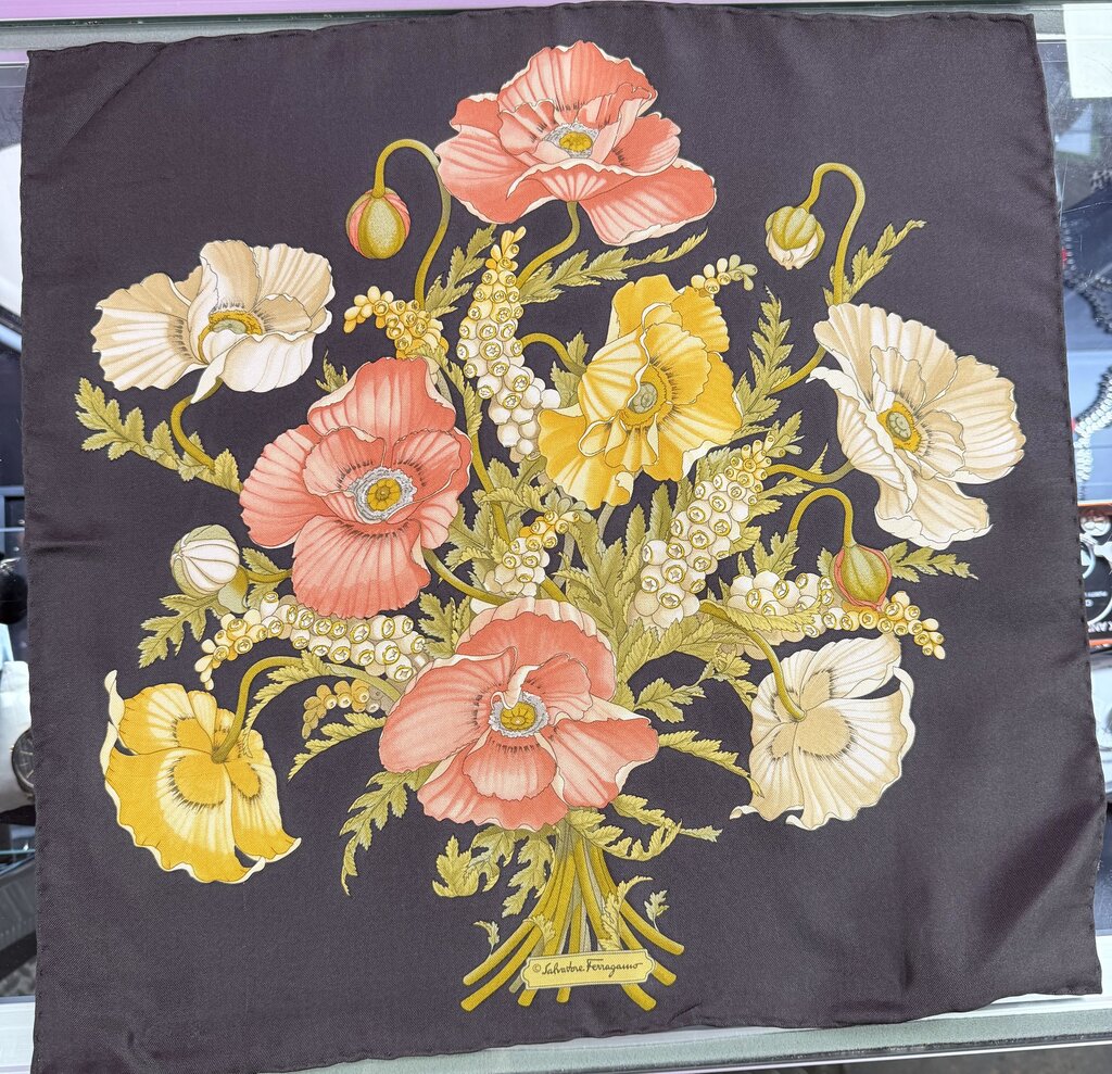 Savatore Ferragamo VTG floral silk scarf