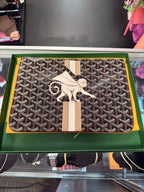 Goyard Marquage Senat MM Pouch Limited Edition Custom Hand Painted Monkey Design and Signature Goyardine Canvas