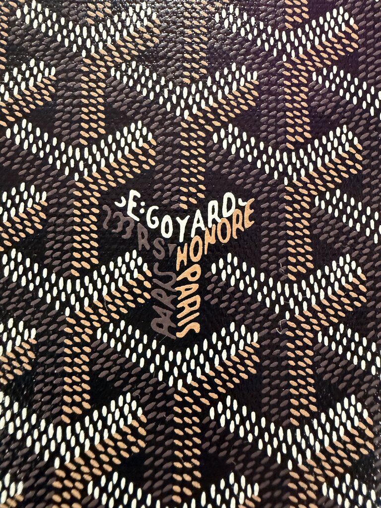 Goyard Marquage Senat MM Pouch Limited Edition Custom Hand Painted Monkey Design and Signature Goyardine Canvas