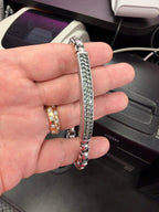 David Yurman Pave ID Box Chain Bracelet In 925 with Grey Sapphires