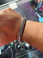 David Yurman Pave ID Box Chain Bracelet In 925 with Grey Sapphires